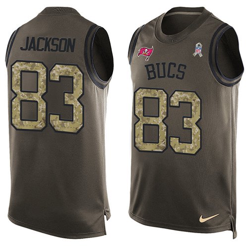 Men's Limited Vincent Jackson Nike Jersey Green - #83 Salute to Service Tank Top NFL Tampa Bay Buccaneers
